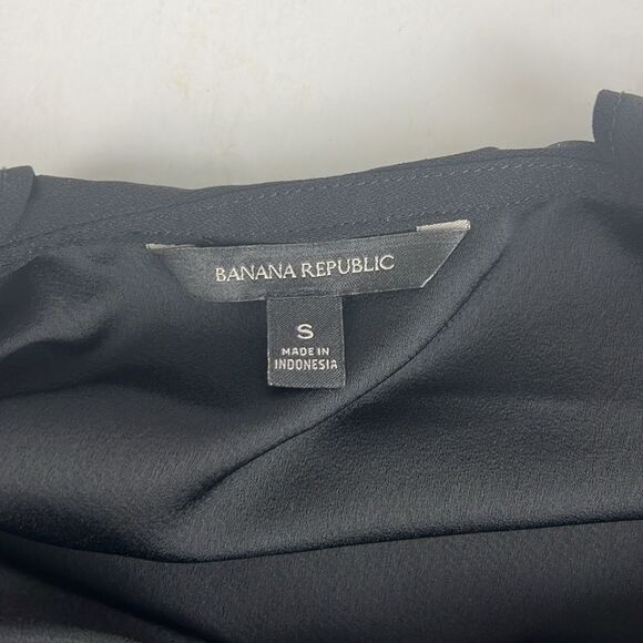 Banana Republic Black Criss Cross Ruffle Sleeveless Blouse Women’s Size Small - Picture 11 of 14